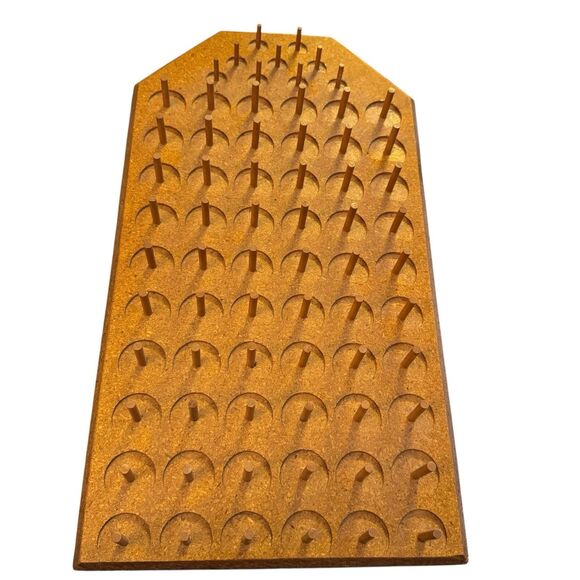 Vintage Wall Mount Pressed Wood Thread Spool Holder 69 Pegs Sewing - Picture 1 of 7